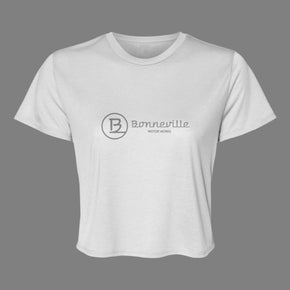 Grey Logo Bonneville Flowy Crop Top